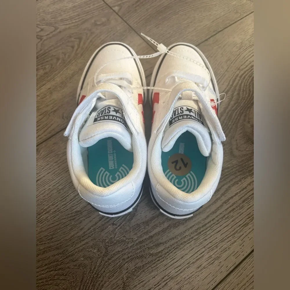 Converse Kids' White and Red Sneakers